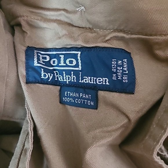 Polo Ralph Lauren Pleated The Ethan Pants Corduroy Men's 40W/30L Brown - Picture 11 of 11